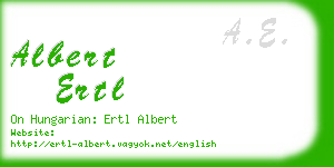 albert ertl business card